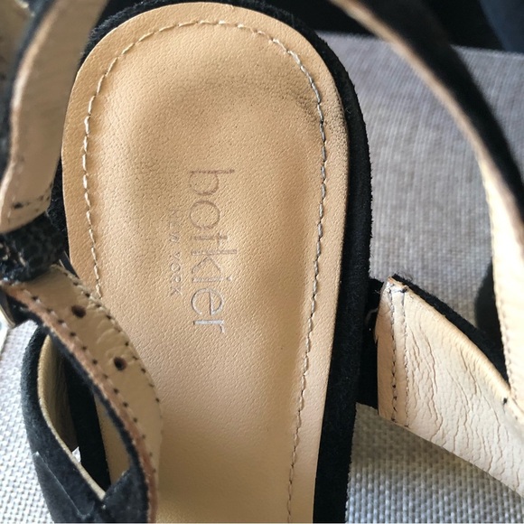 BOTKIER New York Halle black suede slingback block round heel sandal pump 6.5 - Picture 4 of 9